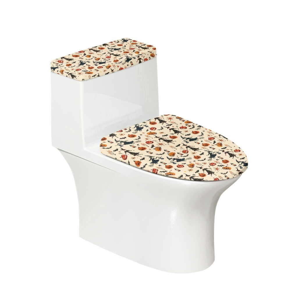 Halloween Polyester Toilet Lid Covers Set 17"X21" Stretch 9336866193756