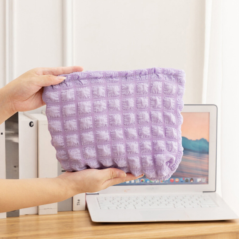Knitted Zippered Cosmetic Bag â Color Block Portable Makeup Organizer for Cosmetics, Coins & Small Items, Compact Travel Pencil Case