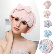 2pc Microfiber Hair Drying Towel Cap, Ultra Soft & Absorbent, Fast-Drying for Women & Girls – Compatible with AC