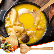 Bamboo Heart-Shaped Soup Spoon, Eco-Friendly Wooden Spoon for Cooking, Stirring & Serving, Perfect for Ramen, Wonton & Hot Pot, Gift for Food Lovers