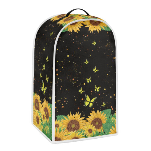 Sunflower Butterfly Sky Handle Dust Cover with Durable Polyester Food Processor Cover 1