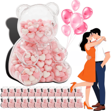 12/24-pack Gummy Bear Plastic Packaging Boxes, Size: 1.57*2.76 inches, Reusable, Suitable for Valentine's Day, Party Favors and Birthday Gifts.
