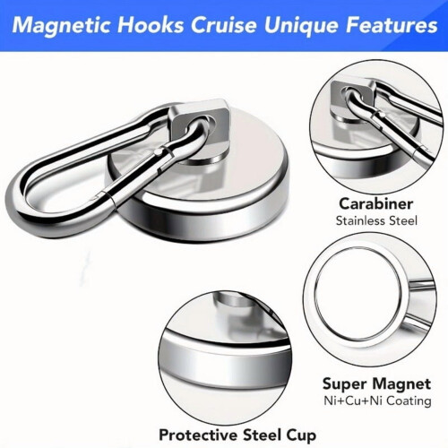 Magnetic Hooks Heavy-Duty Neodymium 100 lbs 1 or 2 pcs 2