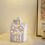 Ensemble de maison de Pâques en céramique avec éclairage LED pour décoration de table 5
