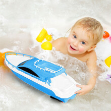 Electric Boat Toy,4.3x4.3x15.4 in Plastic Water Model,Simulation Speedboat,Swimming Pool Bath Play Without Remote