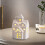 Ensemble de maison de Pâques en céramique avec éclairage LED pour décoration de table 6