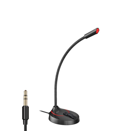 Portable Microphone Stand Round Base Desktop Bracket for Broadcast Online Conference Black (3.5)