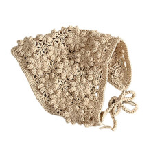 Classical Crochet Baby Bandana Hair Scarf Double Purpose Head Wrap Headwear Soft Texture Hairband for Newborns Girls