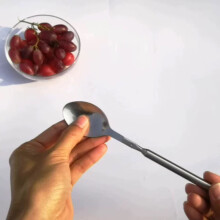 Extendable Spoon, Telescopic Stainless Steel Spoon, Expandable Long Handle Spoon to 25 In Tableware, for BBQ Dinner Fruit Dessert, 1 Pcs, 8.0 Inches