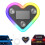 Solar-Powered Heart LED Ambient Light Waterproof Car Lamp 5