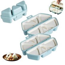 6-in-1 Rice Ball Mold, Easy Onigiri Triangle Sushi Maker, Portable & Easy to Clean Storage Kit