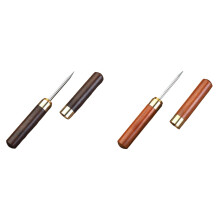 2pcs Stainless Steel Ice Picks with Safety Cover & Non-Slip Wood Handle – Compatible with Kitchens, Bartending, Camping