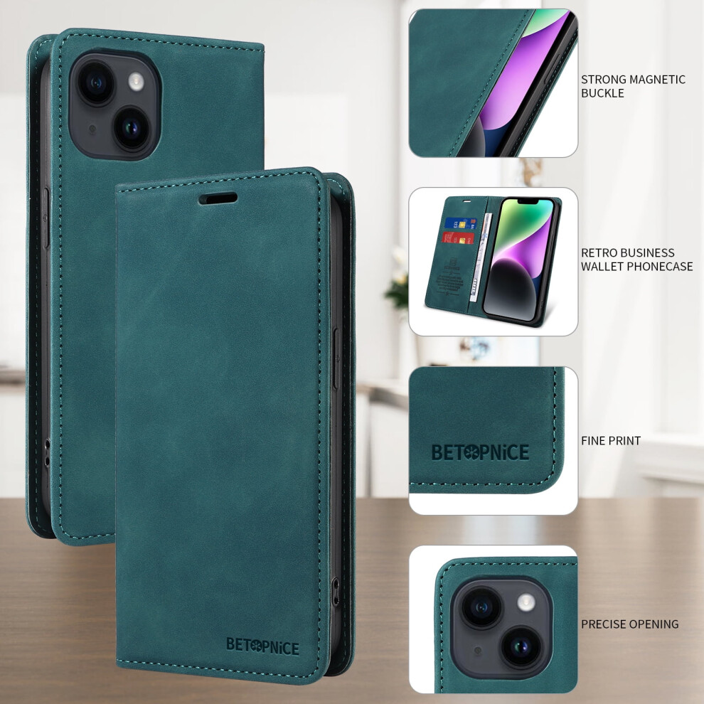 Rfid-Blocking Wallet Case For Iphone 11 Â Pu Leather Flip Folio With Kickstand, Shockproof Tpu Inner Shell, Green 9009879557746