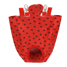 Red Carrot Shape Oxford Cloth Rabbit Hay Feeder Bag, 23x7x10cm