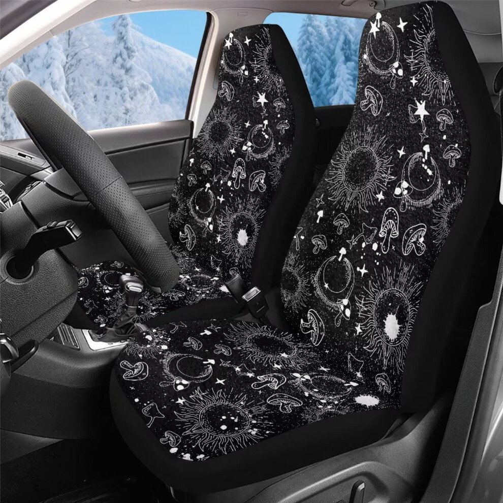 Car Seat Covers Front Only Set Of 2 Mushroom Moon Sun Coral 9085618582705