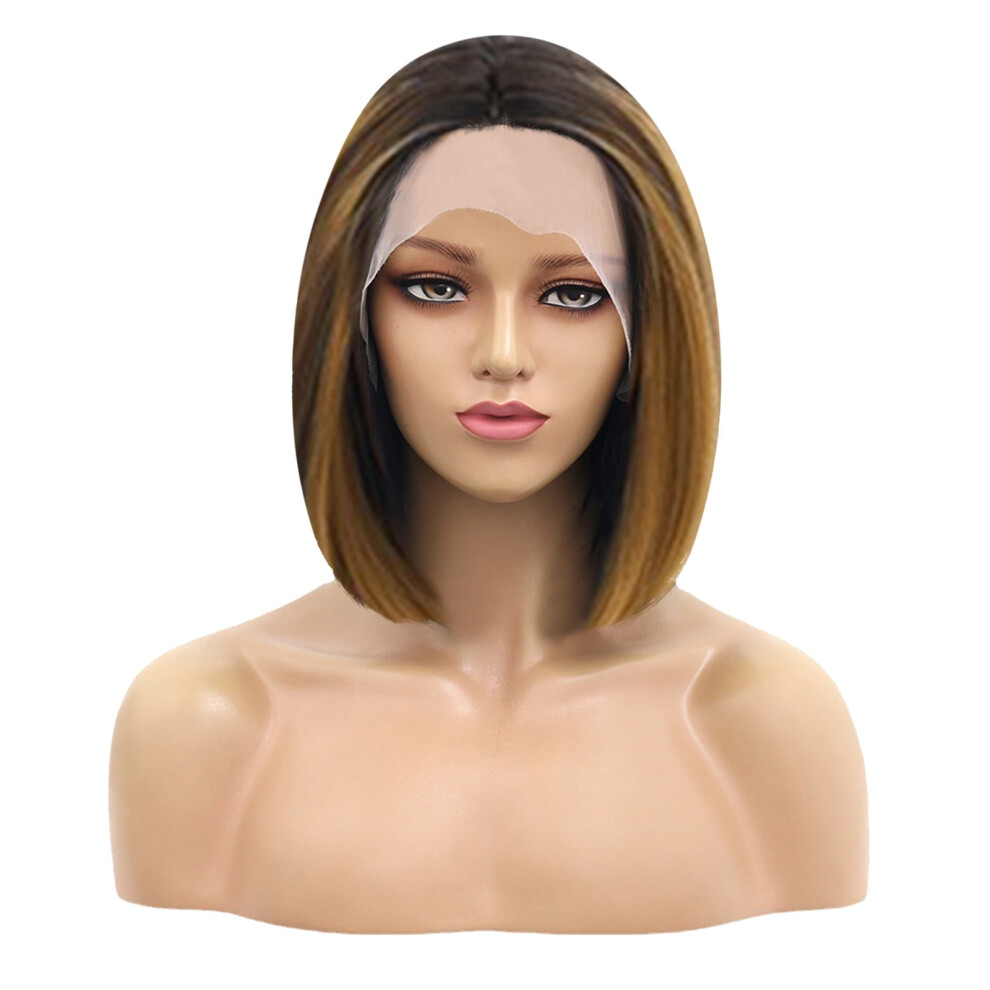 Unisex White 12Inch Short Bob Wig For Women - Heat Straight Synthetic And Wig