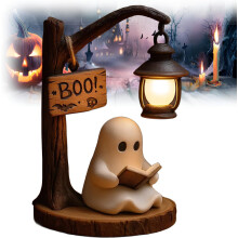 Cute Resin Ghost Night Light, Warm Glow Halloween Decoration for Bedroom & Living Room – Compatible with USB Power