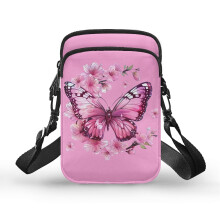 Butterfly Sakura Schultertasche mit Reißverschluss für Erwachsene, Reise