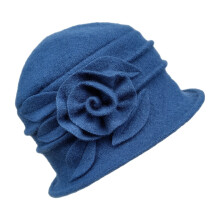 Vintage Floral Wool Cloche Hat For Women 1920s Winter Accessory Elegant Winter Headwear