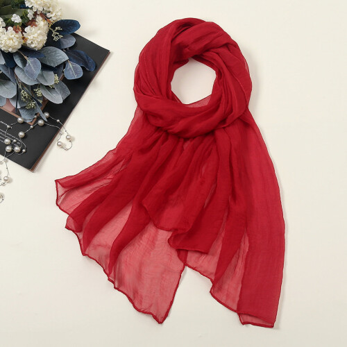 Lenço de seda de cor sólida, lenços da moda, xales longos e leves para mulheres. 1