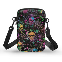 Geburtstagsgeschenk, Weihnachtsgeschenk, Umhängetasche mit Schulterriemen, Vintage-Stil, Totenkopf-Spinnennetz