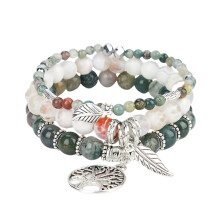 Beaded Bracelets for Women, Healing Stone Crystal Bracelets Tree of Life Bracelet Yoga Stretch Chakra Bracelet Set Jewelry Gifts
