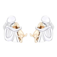 Two Tone I Love My Dog Necklace – Dainty Hug Pendant for Pet Lovers, Compatible with All Chains