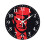 Mute Wall Clock with Black & Red American Pattern – Battery Powered, Compatible with Home/Office/Classroom 1
