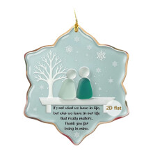 2pcs Sea Glass Nativity Ornament, Coastal Christmas Decor with Shells & Starfish, Handmade Nativity Scene