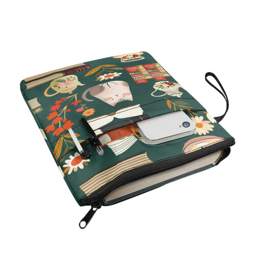 Cat and Water Bottle Bible Cover Polyester 1 pc 8.66 x 2