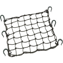 Heavy Duty 15"x15" Stretch Cargo Net (to 30"x30"), Natural Latex Core, 2"x2" Mesh, Thick Hooks – Compatible with Motorcycle, Bike, ATV, UTV, Luggage