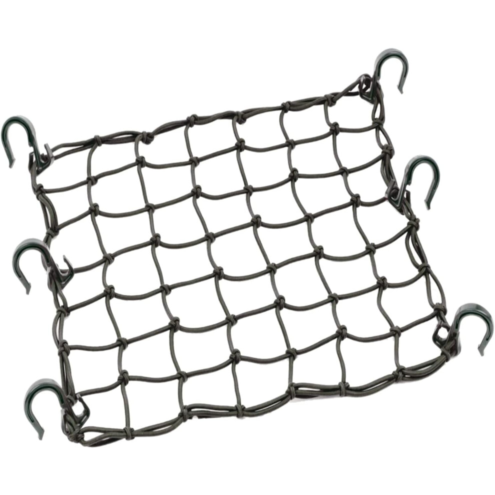 Heavy Duty 15"X15" Stretch Cargo Net (To 30"X30"), Natural Latex Core, 2"X2" Mesh, Thick Hooks Â Compatible With Motorcycle, Bike, Atv, Utv, Luggage 9122141141914