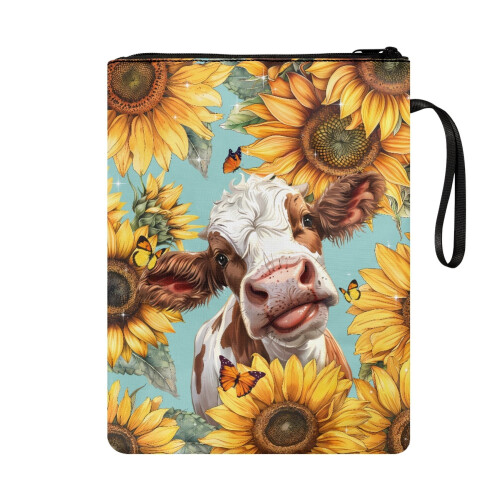 Ko- og solsikke-lynlåsbogomslag – polyester, 300D + 210T 1
