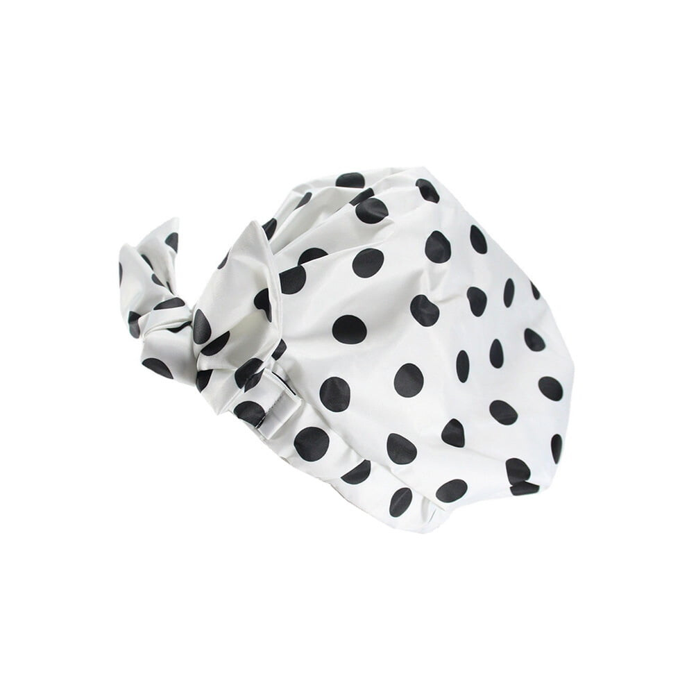 Shower Cap 2Pcs Shower Caps for Women Reusable Waterproof Hair Cap for Shower with Adjustable Bowknot Luxury Bath Cap for Women(2 packï¼
