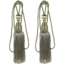 2Pcs Olive Green Curtain Tieback Rope with Single Ball Design for Curtains