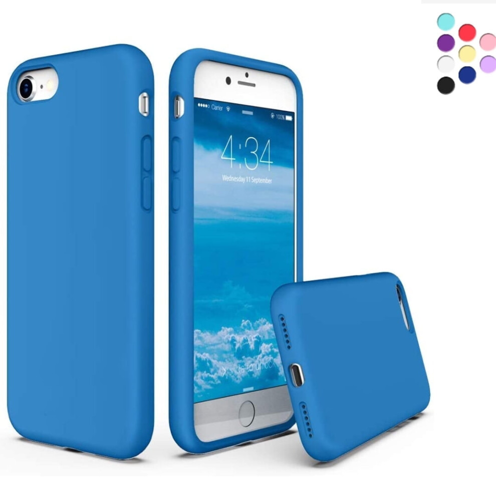 Silicone Soft Case Designed For Compatible With Iphone 7/8 Shockproof Durable Slim Fit, Aqua Blue 9097180913528
