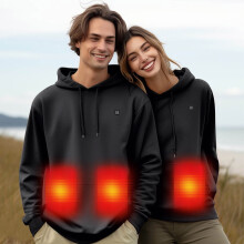 2 pcs Heated Hoodie Sweater for Men Women,Battery Pack Fit Zip Hood Heat Sweatshirt Winter Jacket(M)