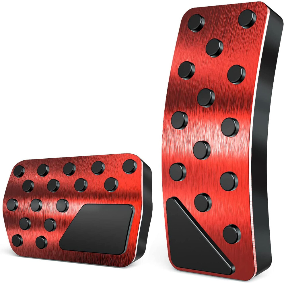 Aluminum Alloy Pedal Cover For Jeep Grand Cherokee Dodge Durango 2011-2025 No Drilling Aluminum Brake And Accelerator Pedal Covers 2Pcs(Red) Red 9362892510014
