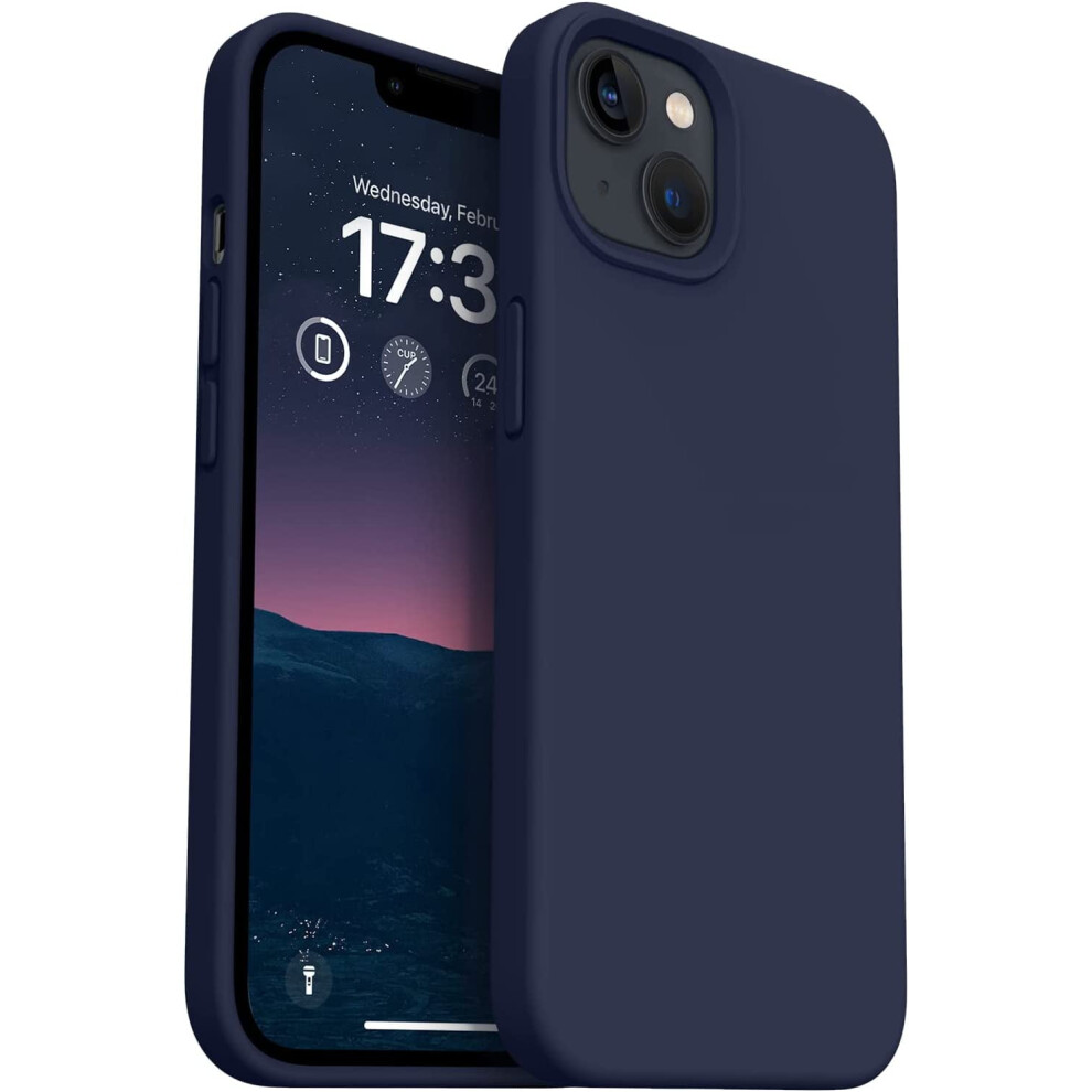 Compatible With Iphone 13 Case, Silicone Phone Case With Slim Shockproof Soft Anti-Scratch Microfiber Lining, 6.1 Inch, Deepsea Blue 9341593723657