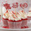 Glitter Red Valentine Cupcake Toppers 24 pcs 5