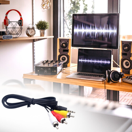 35mm Jack Composite A/V and Audio Video Adapter 3ft for Enhanced Connectivity 1