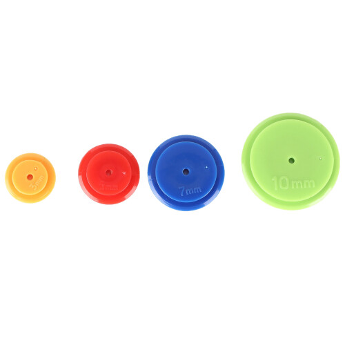 Set di 4 ruote traccianti rotonde in plastica colorata 1