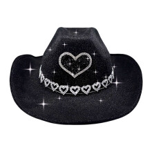 Hata Cowboy Denim Stylish le Baile Átha Troim Croí le haghaidh Léirithe Stáitse agus Imeachtaí Cóisire