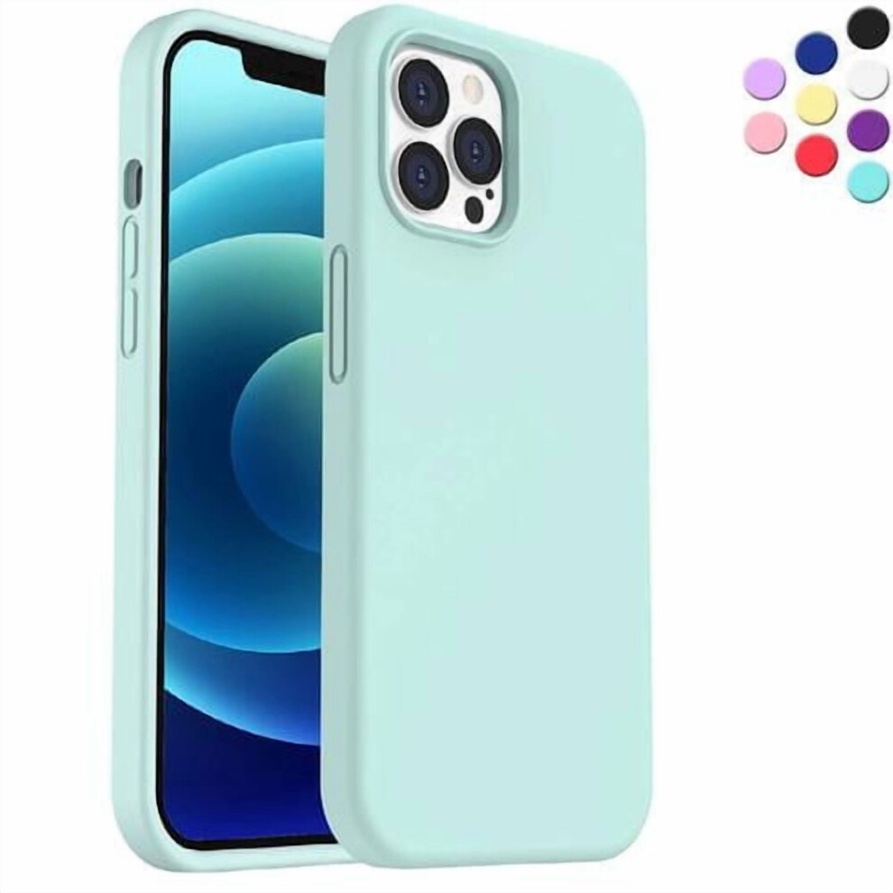 Compatible With Iphone 12 Shockproof Liquid Silicone Phone Case Cover Compatible With Apple, Teal Blue 9097180916321
