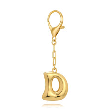 Chunky Initial Letter Keychain for Women Gold Bubble Letter A Bag Charm Purse Charms for Handbags Personalized Keyrings Accessories A