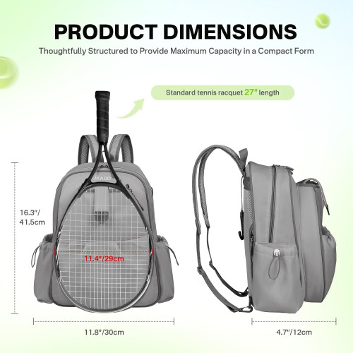Tennis Backpack Waterproof Oxford 14L with 2 Racket 1