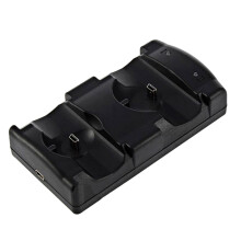 PS3 Controller Charging Dock Charging Station 2 in 1 with LED Light Indicator Compatible for PS3/MOVE Controller, Black