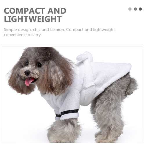 White Dog Bathrobe Comfortable Wearable 1 Piece 2