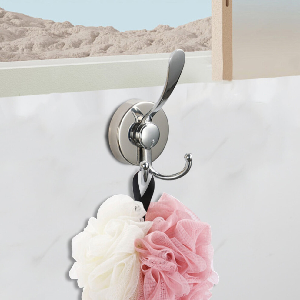 1 Pc Suction Cup Hook Â 4.3In X 2.6In, No Drill Stainless Steel Bathroom Wall Hook, Holds 22 Lbs For Towel Robe & Organizing(Silver) 9097180914488
