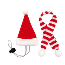 4/2/1Sady Vianočná sada čiapok pre domáce zvieratá, šatka, mini čiapka Santa s nastaviteľnými popruhmi pre sliepku, škrečka, prasa,